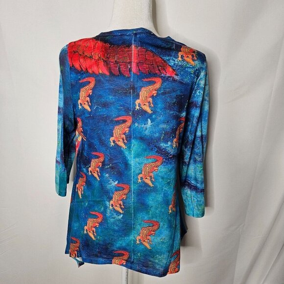 Leoma Lovegrove Gators Shirt Size Medium Blue Orange 3/4 Sleeves Round Neck - Picture 8 of 8
